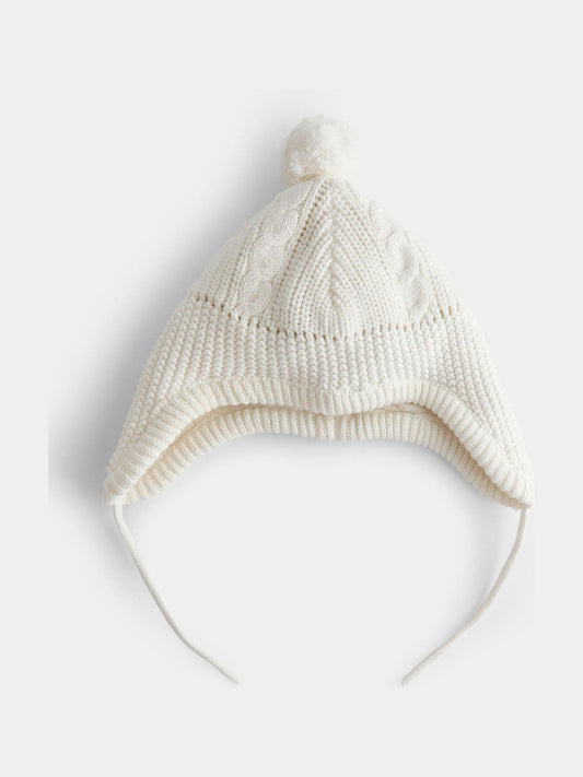 Jojo Maman Bébé Natural Pom Pom Cable Hat - image 1