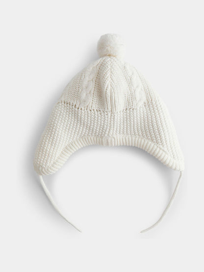 Jojo Maman Bébé Natural Pom Pom Cable Hat - image 2