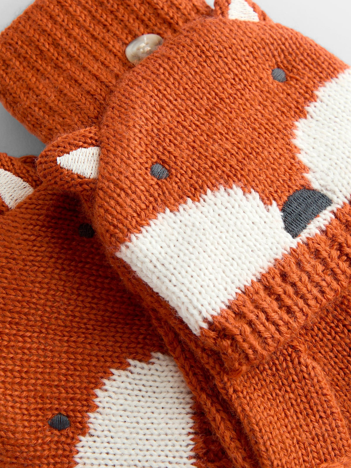 JoJo Maman Bébé Orange Fox Knitted Mittens - image 5