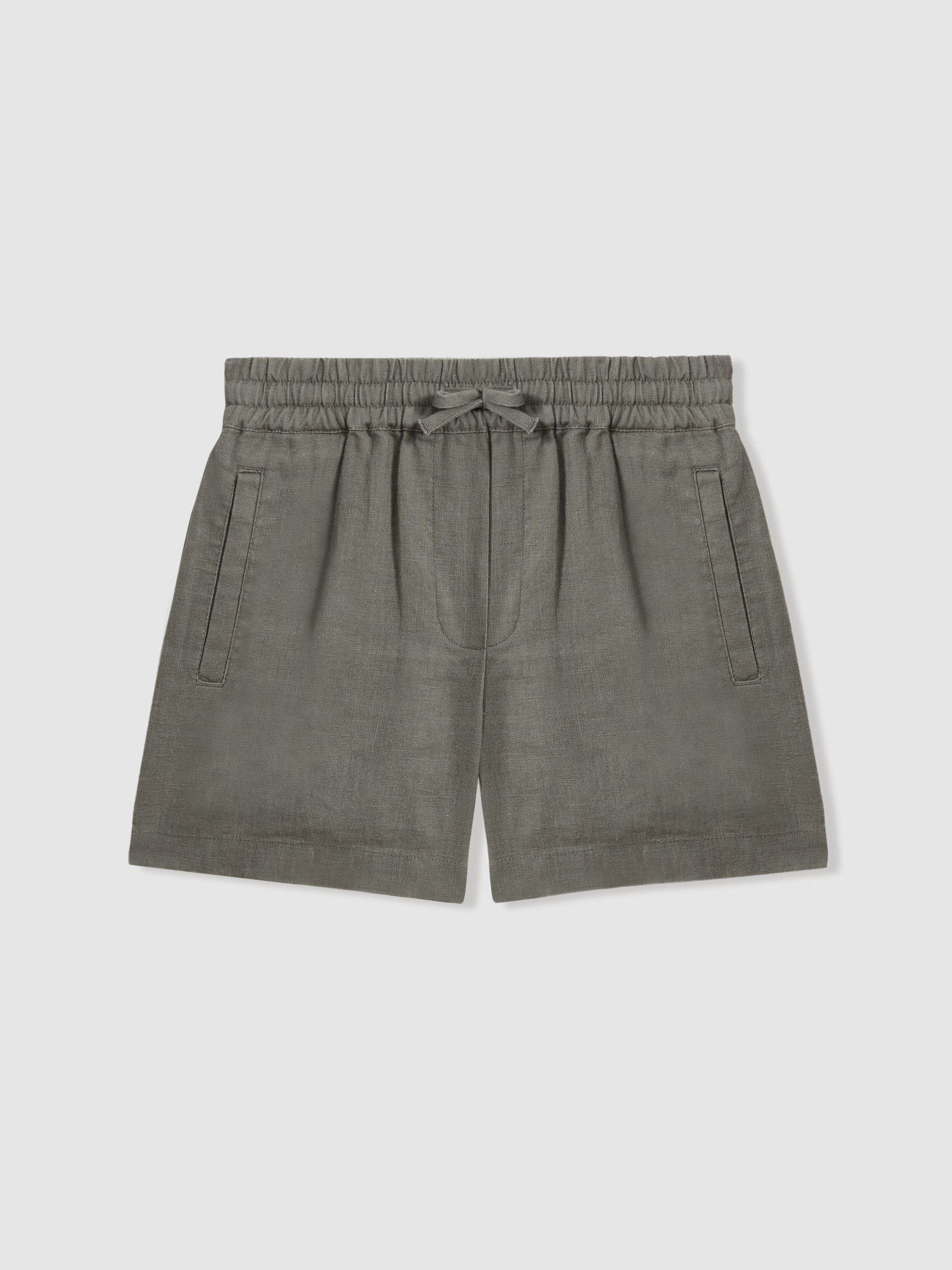 Dsiney Kidz - Reiss Khaki Acen 3-9 yrs Linen Drawstring Shorts image 2