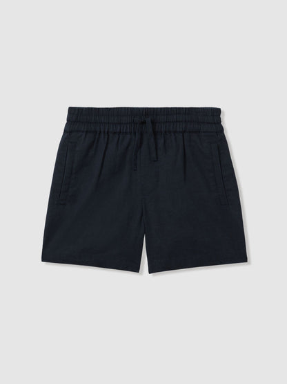 Dsiney Kidz - Reiss Navy Acen 3-9 yrs Linen Drawstring Shorts image 2