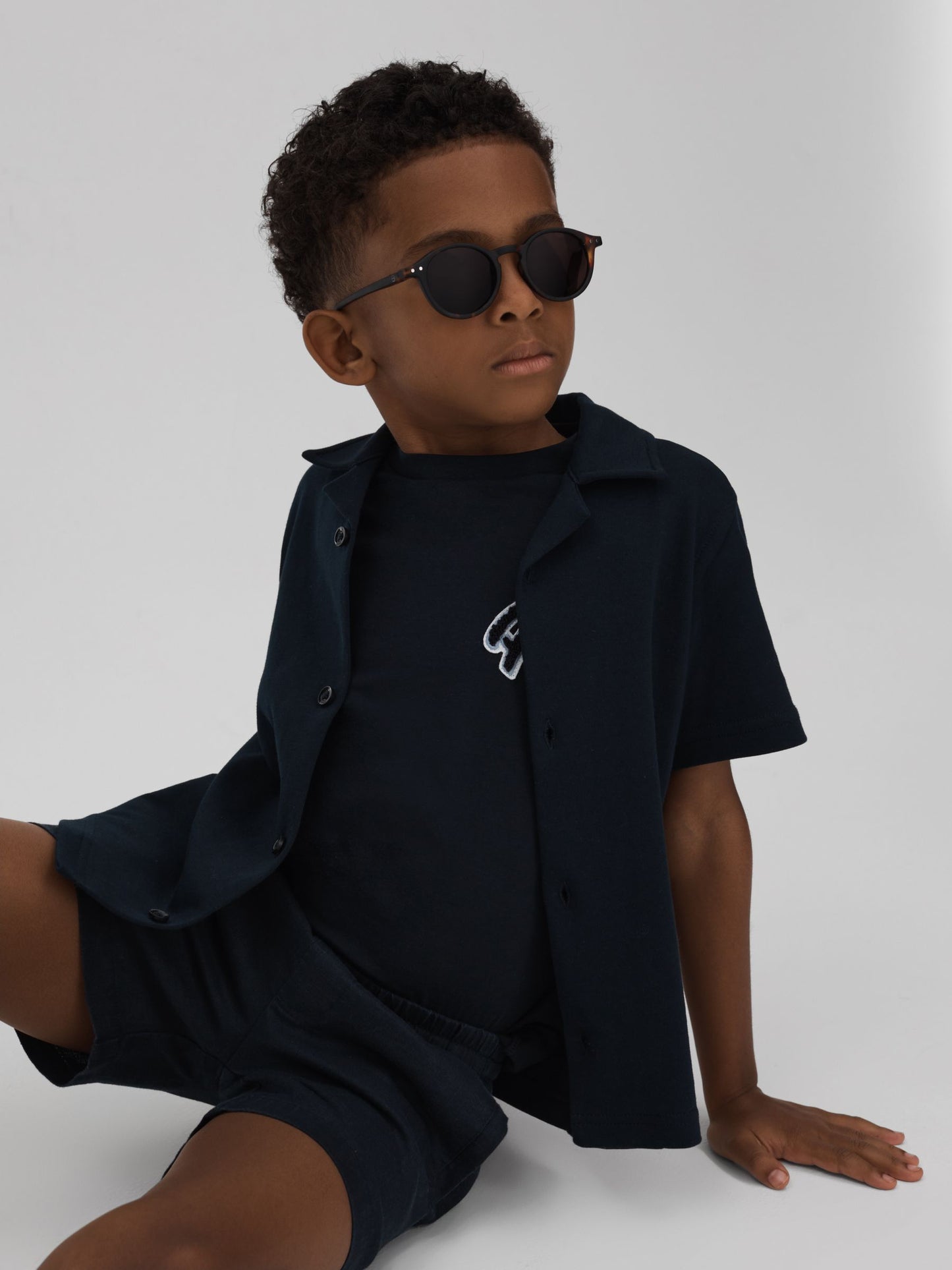 Dsiney Kidz - Reiss Navy Acen 3-9 yrs Linen Drawstring Shorts image 3