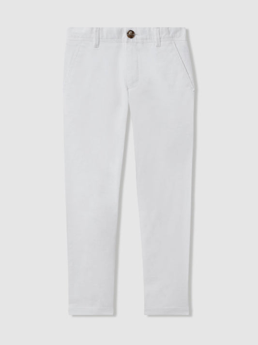 Reiss White Pitch 13-14 yrs Slim Fit Casual Chinos image 1