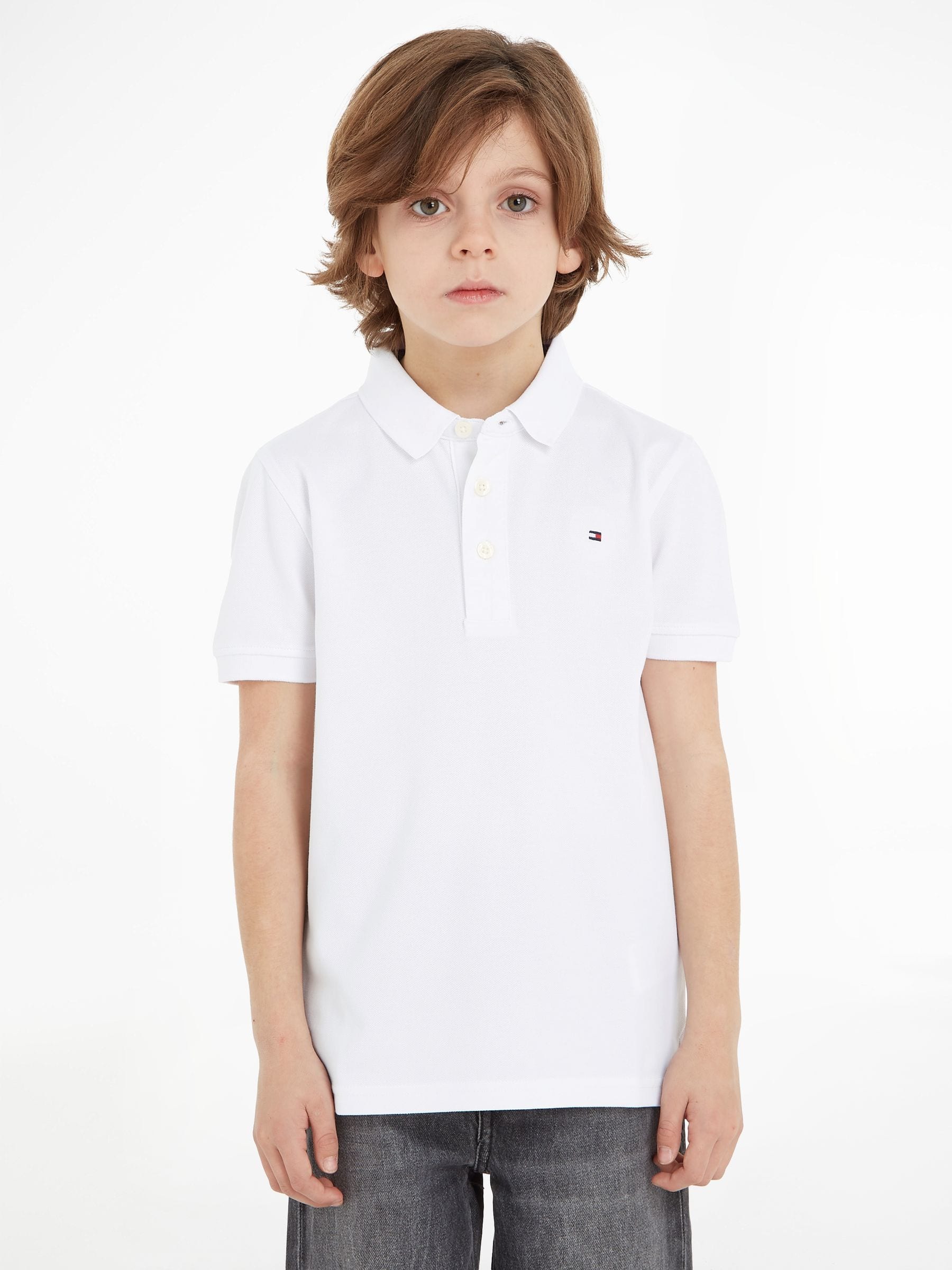 Dsiney Kidz - Tommy Hilfiger Off White Flag Short Sleeve Cotton Rich Polo Shirt image 1
