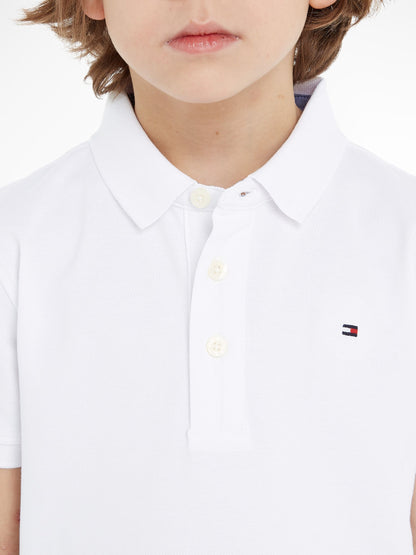 Dsiney Kidz - Tommy Hilfiger Off White Flag Short Sleeve Cotton Rich Polo Shirt image 3