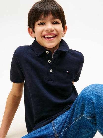 Dsiney Kidz - Tommy Hilfiger Navy Blue Flag Short Sleeve Cotton Rich Polo Shirt image 4