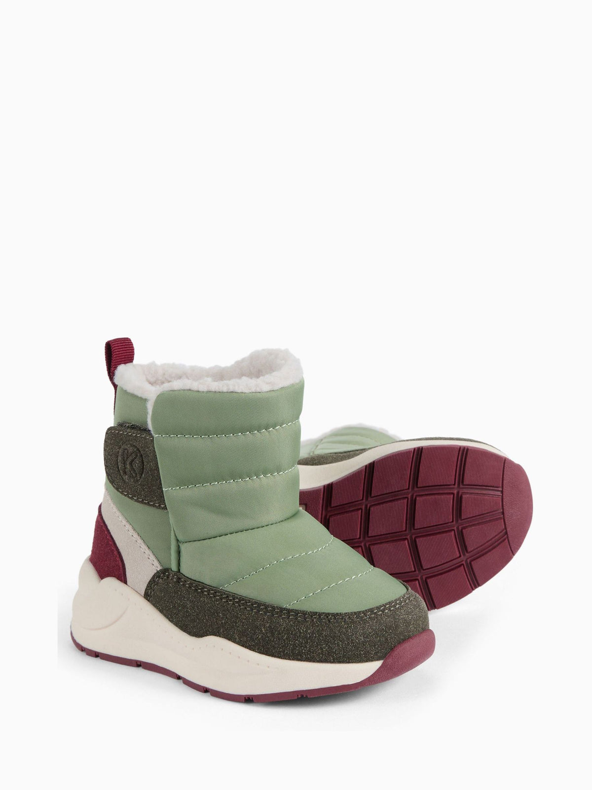 Dsiney Kidz - KIDLY by MORI Green Colourblock Quilted Snow Boots image 3