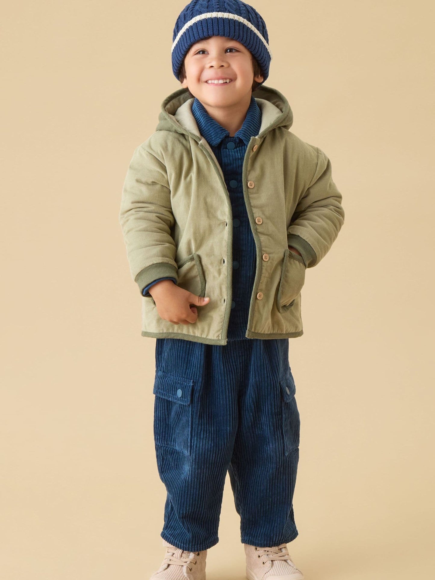 Dsiney Kidz - MORI Green Green Quilted Corduroy Jacket image 3