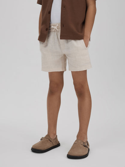 Dsiney Kidz - Reiss Stone Acen 3-9 yrs Linen Drawstring Shorts image 1