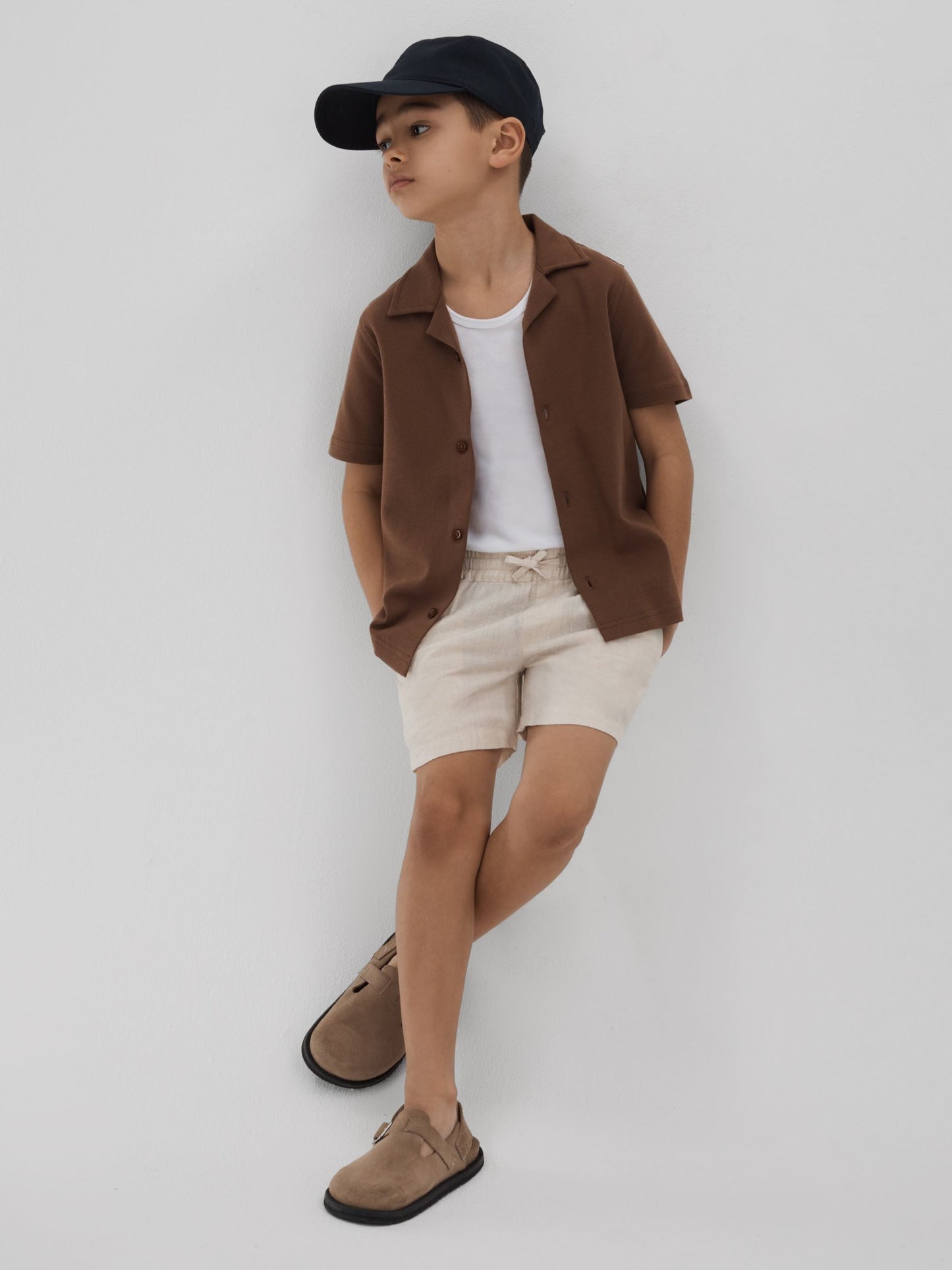 Dsiney Kidz - Reiss Stone Acen 3-9 yrs Linen Drawstring Shorts image 3