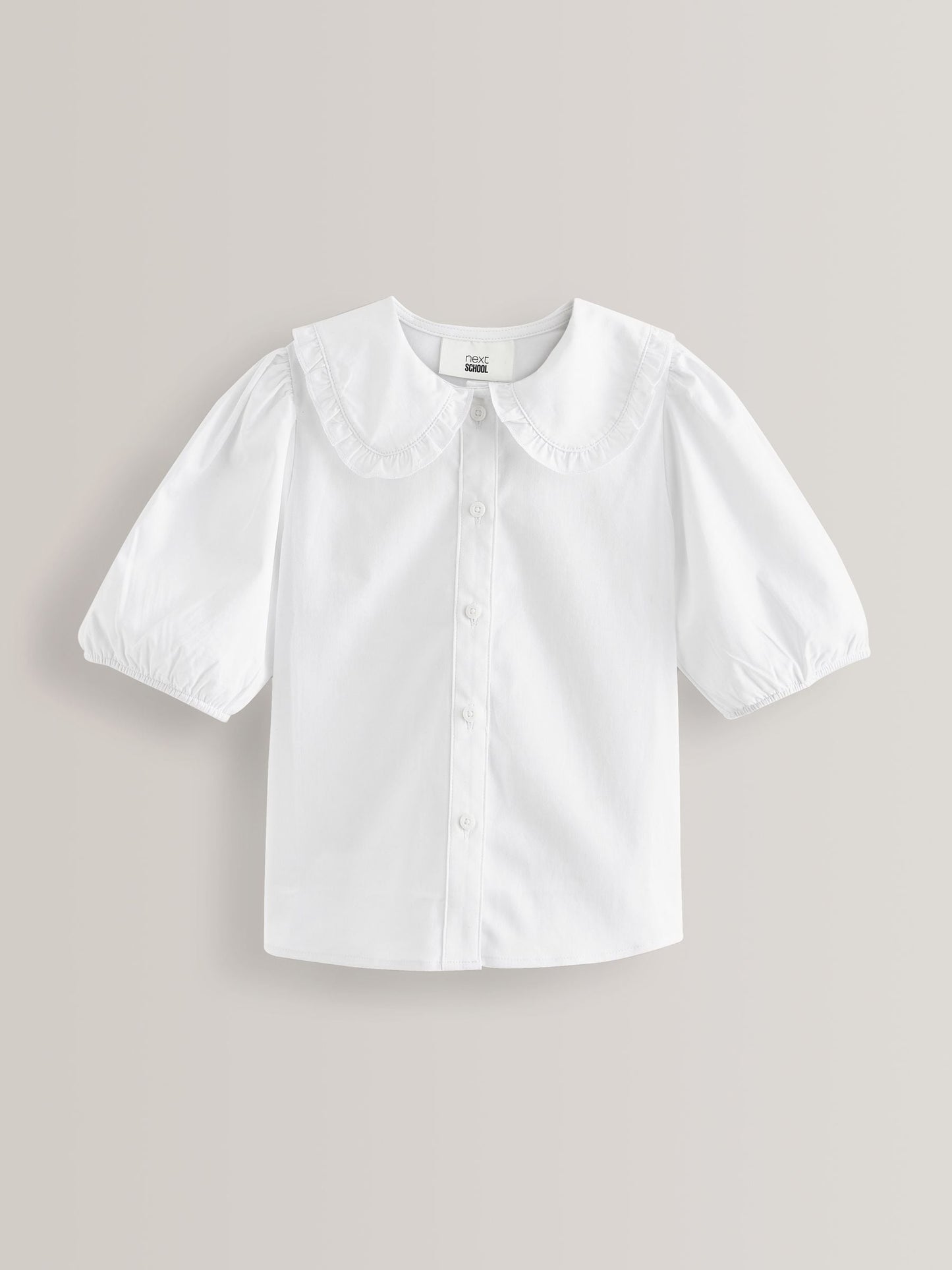 Dsiney Kidz - White Girls Premium Cotton Rich Frill Collar School Blouse (3-14yrs) image 7