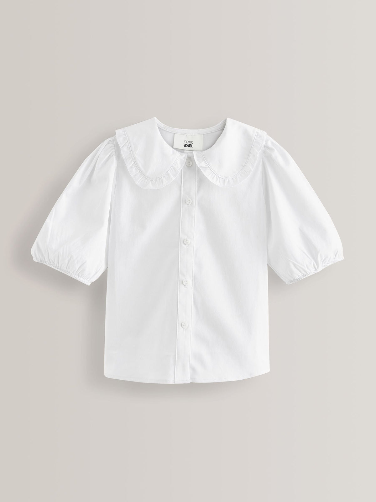 Dsiney Kidz - White Girls Premium Cotton Rich Frill Collar School Blouse (3-14yrs) image 7