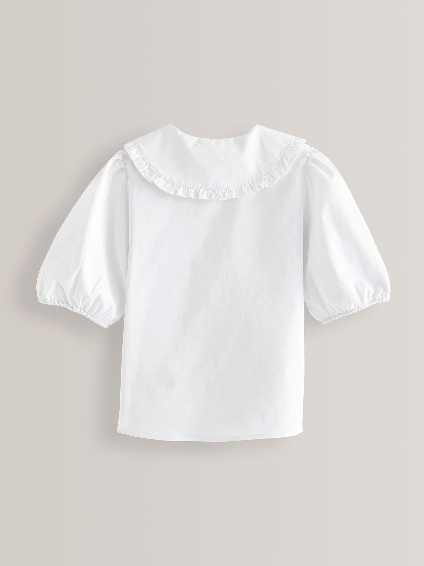 Dsiney Kidz - White Girls Premium Cotton Rich Frill Collar School Blouse (3-14yrs) image 8