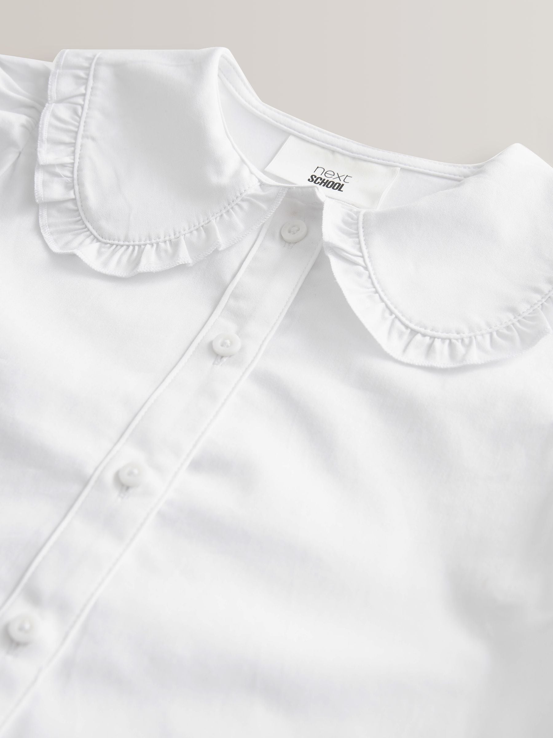 Dsiney Kidz - White Girls Premium Cotton Rich Frill Collar School Blouse (3-14yrs) image 9