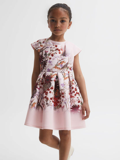 Dsiney Kidz - Reiss Multi Tammy 4-9 yrs Scuba Floral Printed Dress image 3