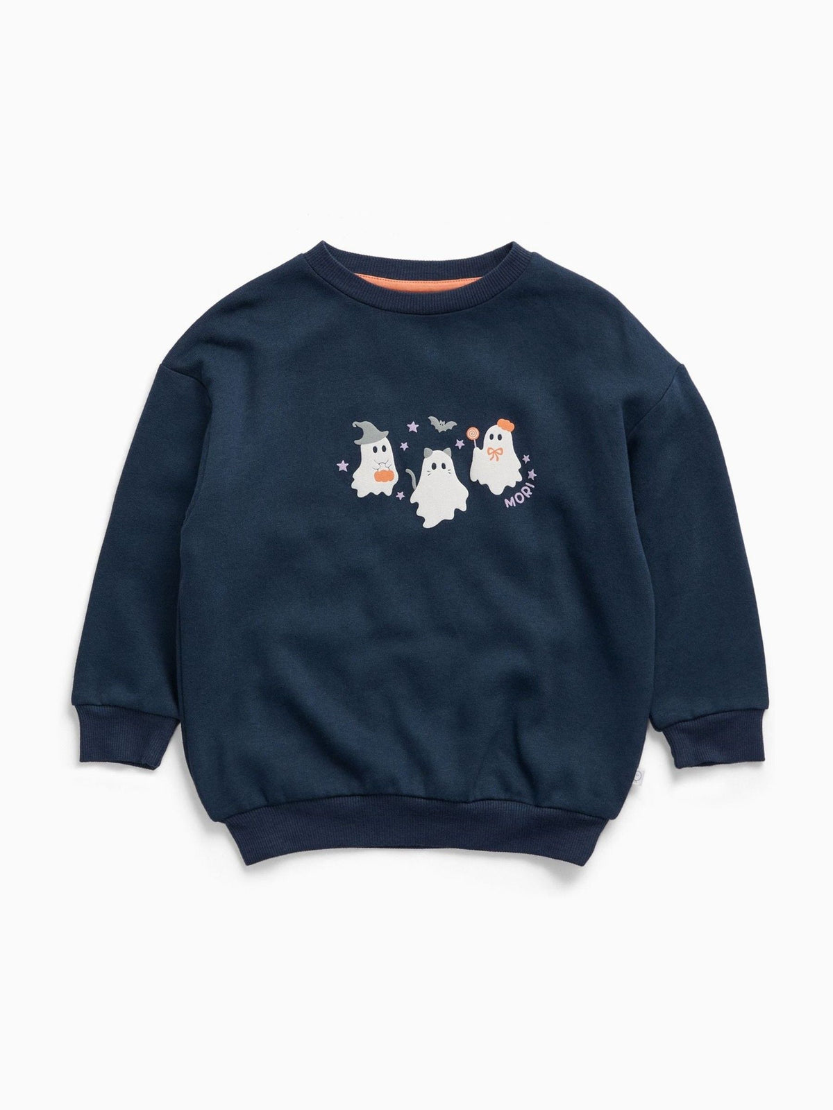 Dsiney Kidz - MORI Navy Blue Ghost Placement Print Halloween Sweatshirt image 2