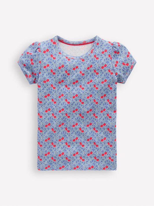 Boden Blue Short Sleeve Pointelle Top image 1