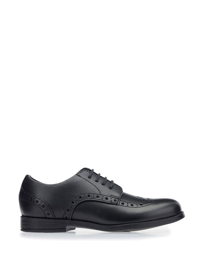 Black Brogue Pri Patent Leather Smart School Shoes image 1
