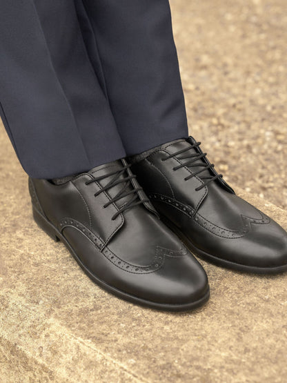 Black Brogue Pri Patent Leather Smart School Shoes image 4