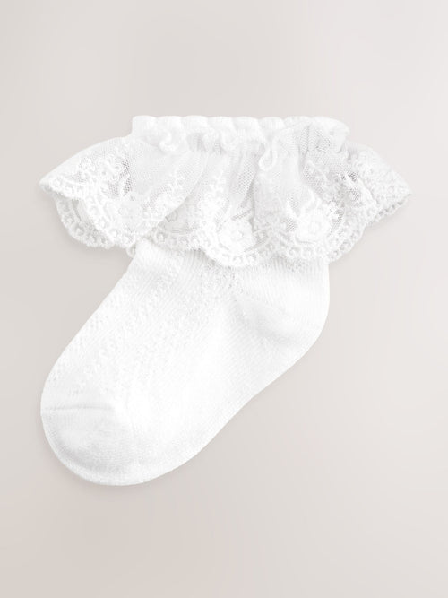 White Occasion Lace Socks 1 Pack image 1