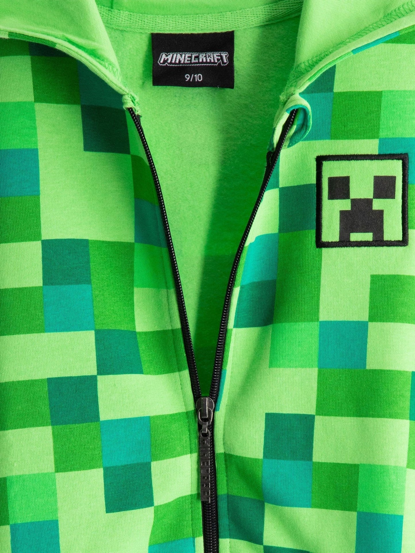 Dsiney Kidz - Vanilla Underground Green 100% Cotton Minecraft Boys Creeper Placement Print Hoodie image 2
