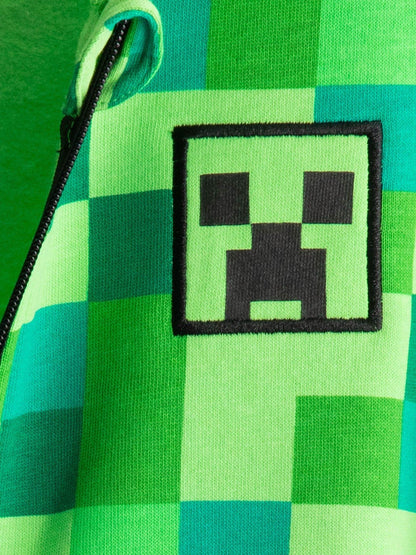 Dsiney Kidz - Vanilla Underground Green 100% Cotton Minecraft Boys Creeper Placement Print Hoodie image 4