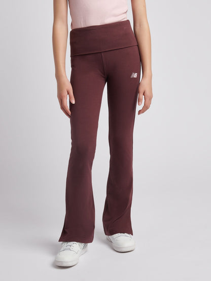 New Balance Brown Small Logo Roll Down Flare Leggings - image 1