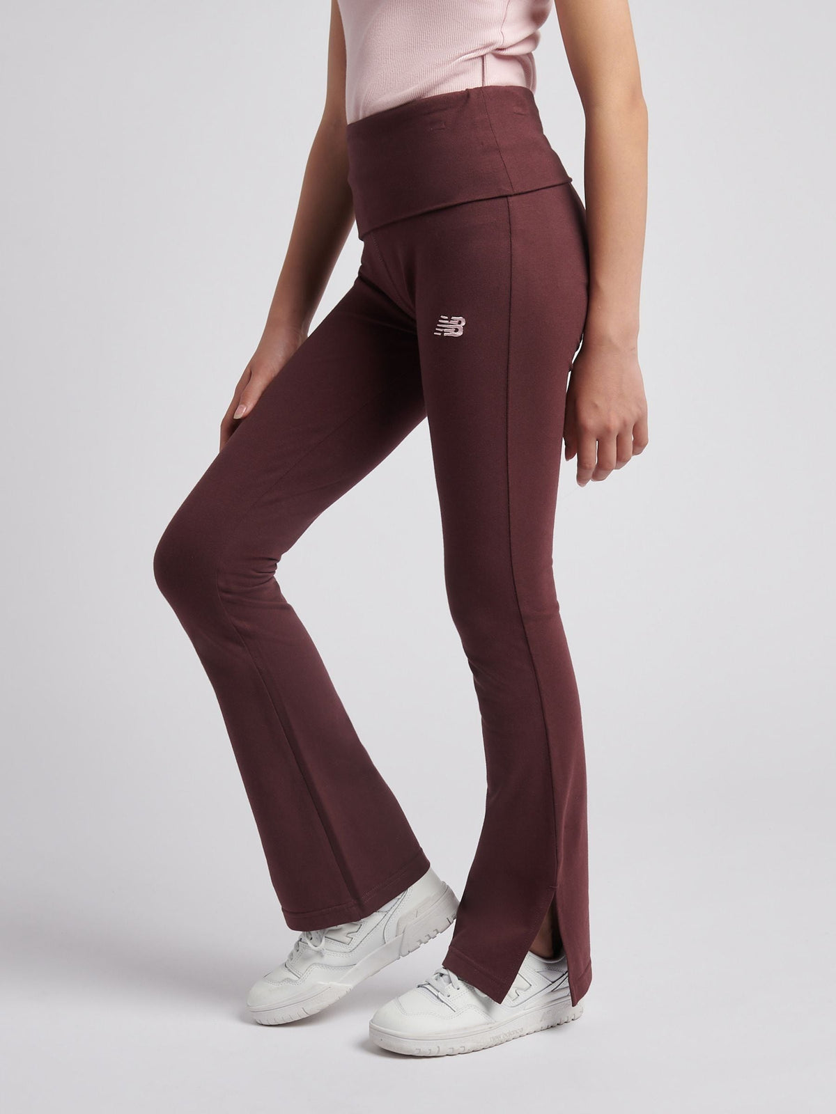 New Balance Brown Small Logo Roll Down Flare Leggings - image 2