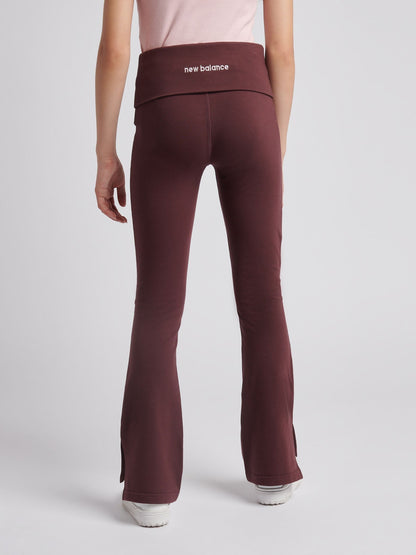 New Balance Brown Small Logo Roll Down Flare Leggings - image 3