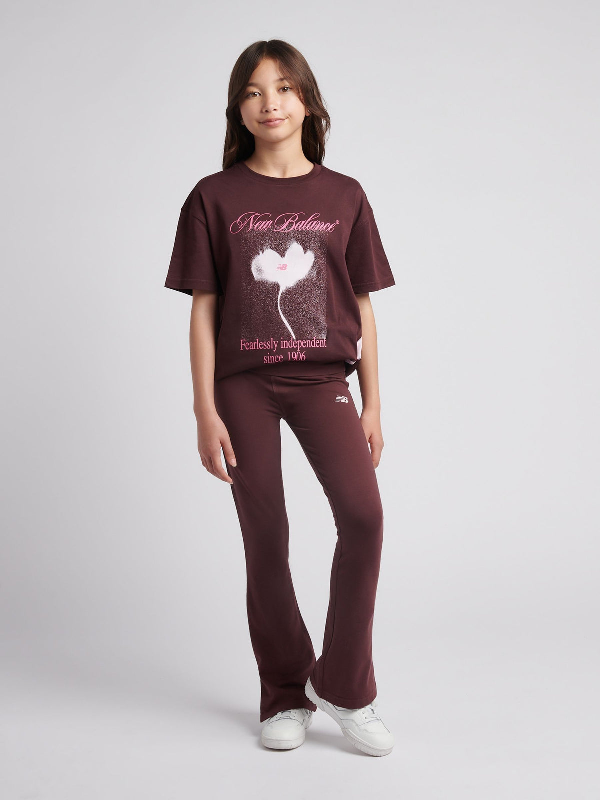 New Balance Brown Small Logo Roll Down Flare Leggings - image 5