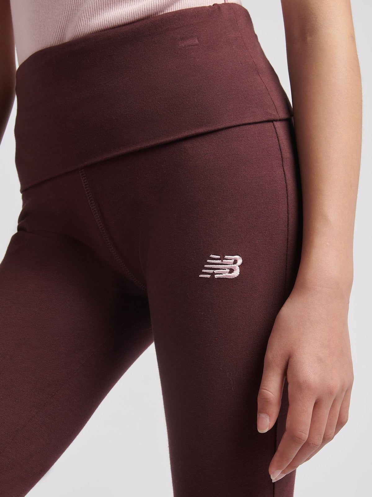 New Balance Brown Small Logo Roll Down Flare Leggings - image 6