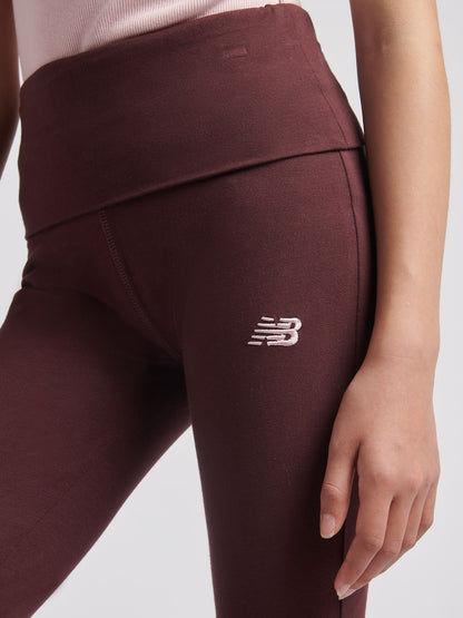 New Balance Brown Small Logo Roll Down Flare Leggings - image 6