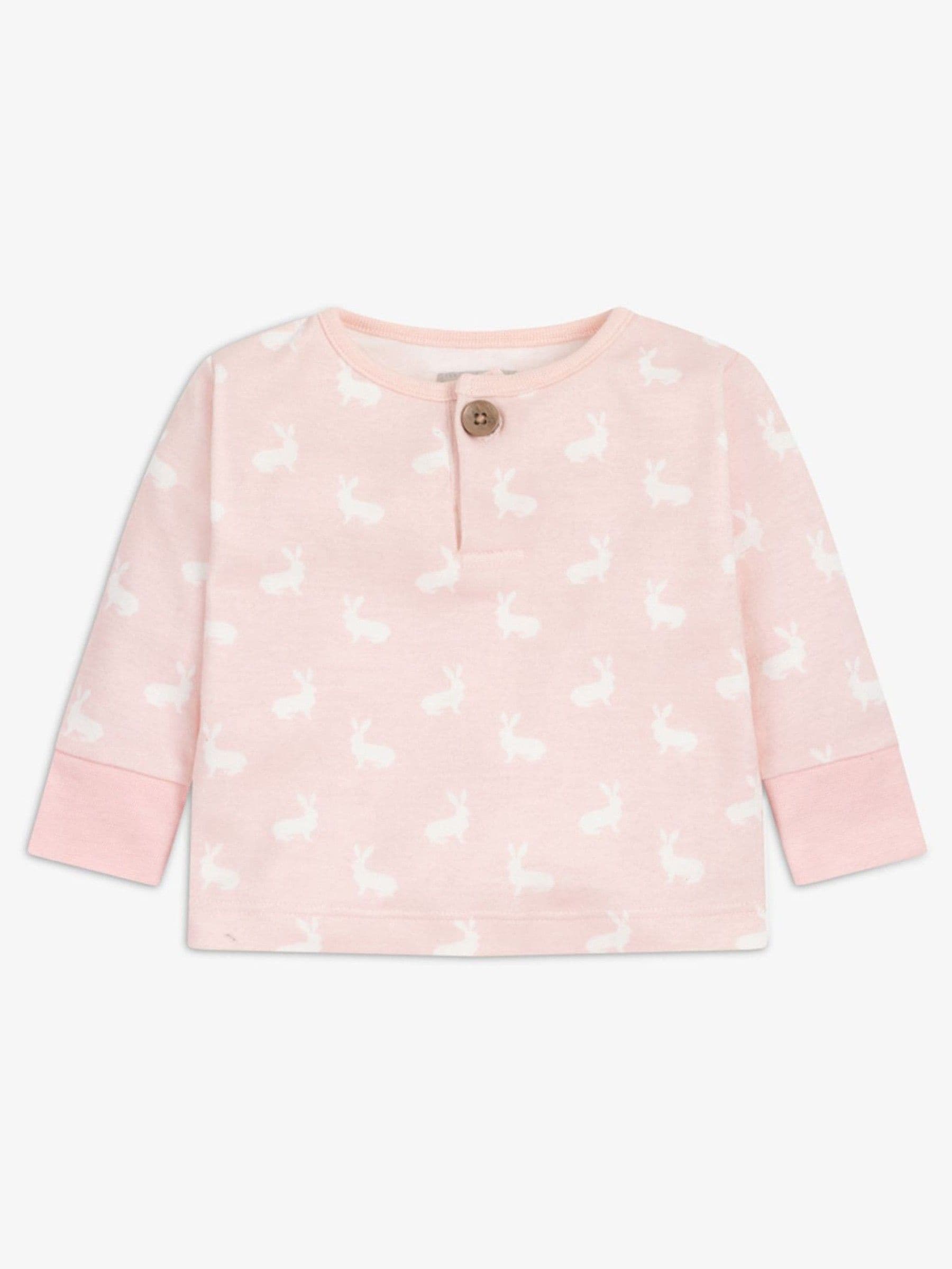 The Little Tailor Pink 2 Piece Jersey Bunny Print 100% Cotton Gift Set image 2
