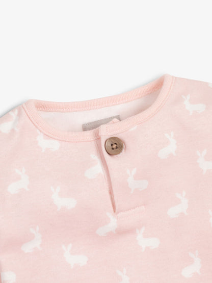 The Little Tailor Pink 2 Piece Jersey Bunny Print 100% Cotton Gift Set image 5