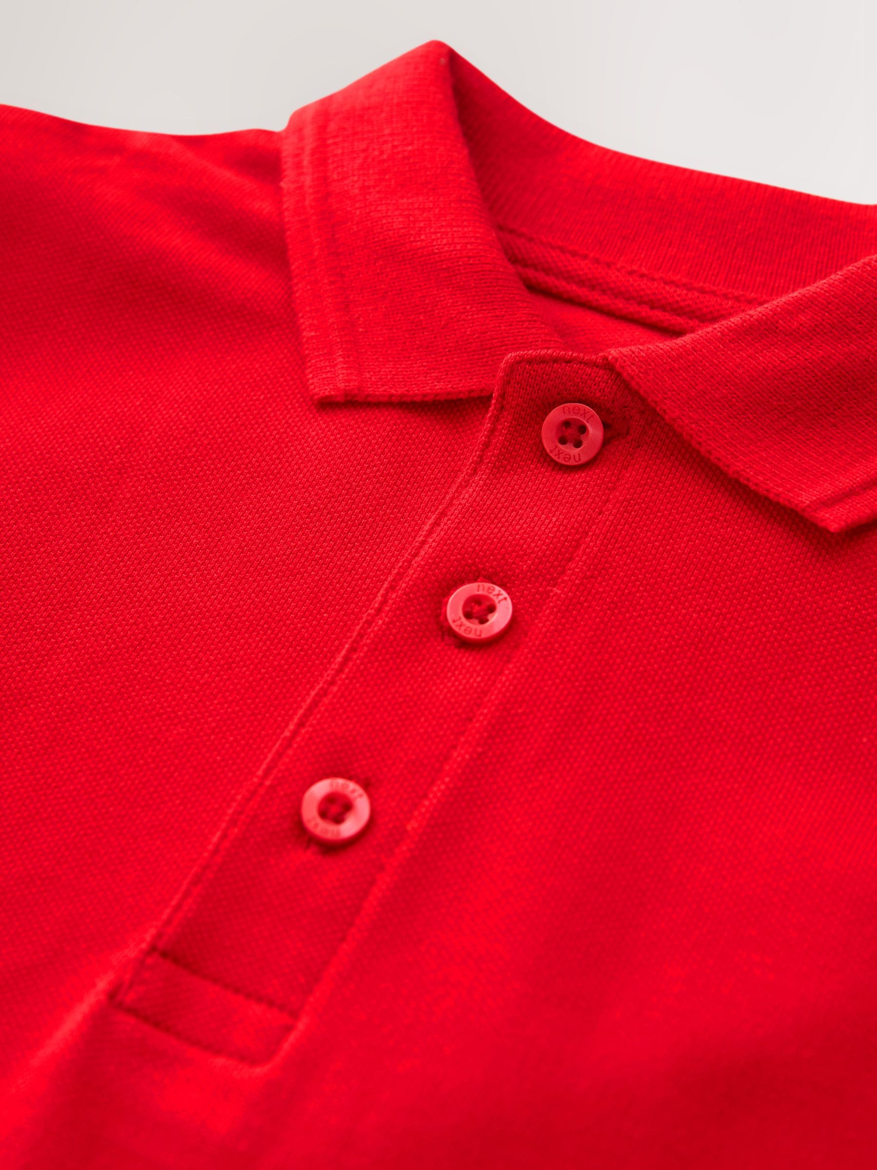 Dsiney Kidz - Red Regular Fit Cotton School Short Sleeve Polo Shirts 2 Pack (3-16yrs) image 6