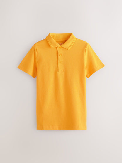 Dsiney Kidz - Yellow Regular Fit Cotton School Short Sleeve Polo Shirts 2 Pack (3-16yrs) image 2