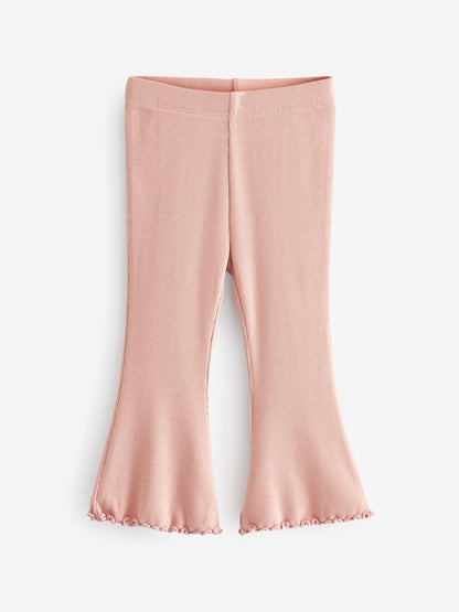 Pale Pink Rib Flare Leggings (3mths-7yrs) image 1