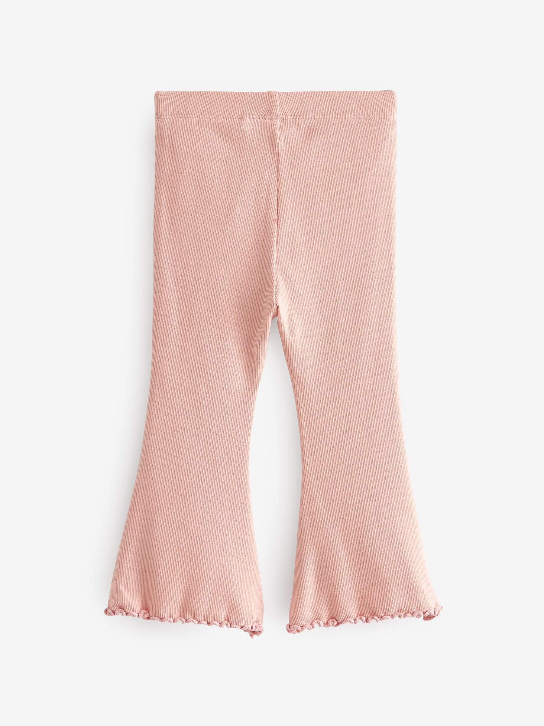 Pale Pink Rib Flare Leggings (3mths-7yrs) image 2