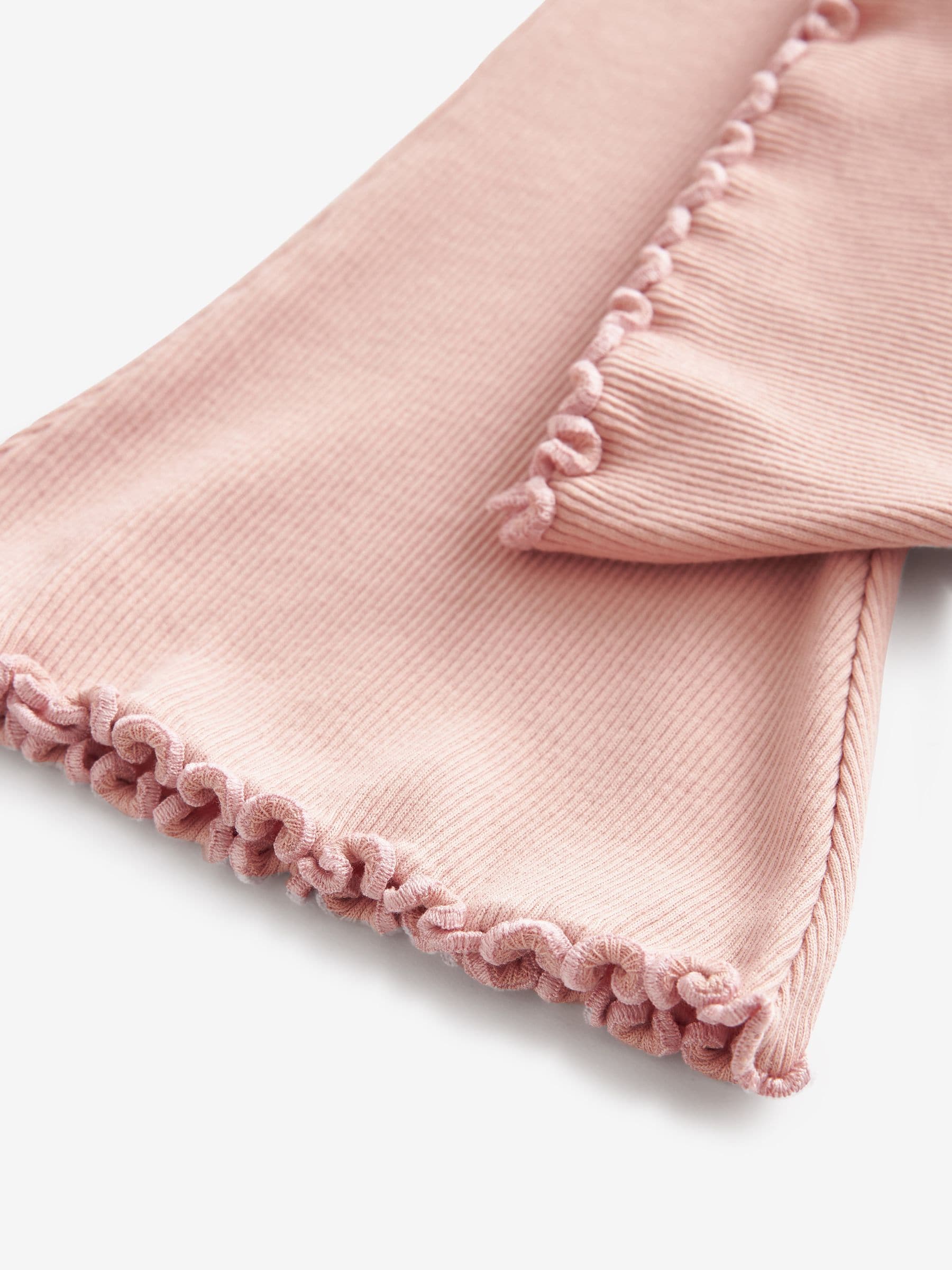 Pale Pink Rib Flare Leggings (3mths-7yrs) image 3