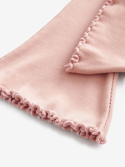 Pale Pink Rib Flare Leggings (3mths-7yrs) image 3