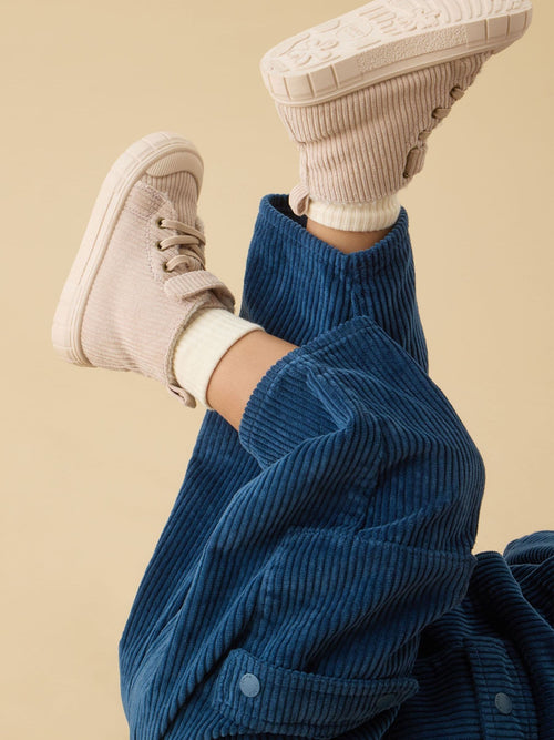 Dsiney Kidz - KIDLY by MORI Cream Corduroy Hightop Trainers image 1