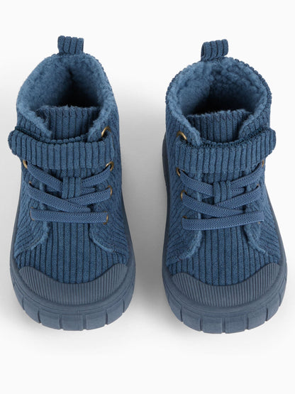 Dsiney Kidz - KIDLY by MORI Blue Corduroy Hightop Trainers image 1