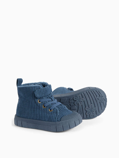 Dsiney Kidz - KIDLY by MORI Blue Corduroy Hightop Trainers image 3