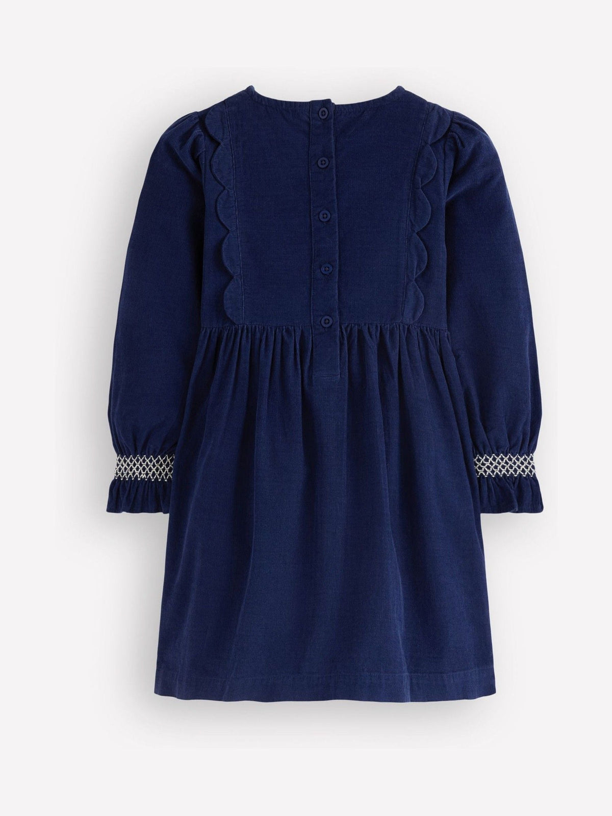 Boden Blue Smocked Corduroy Sparkle Dress - image 2