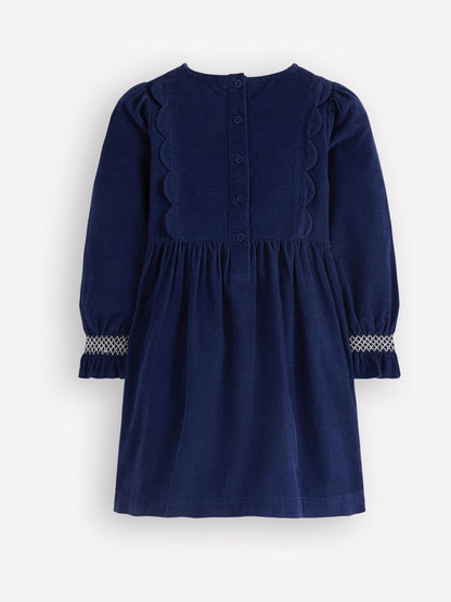 Boden Blue Smocked Corduroy Sparkle Dress - image 2