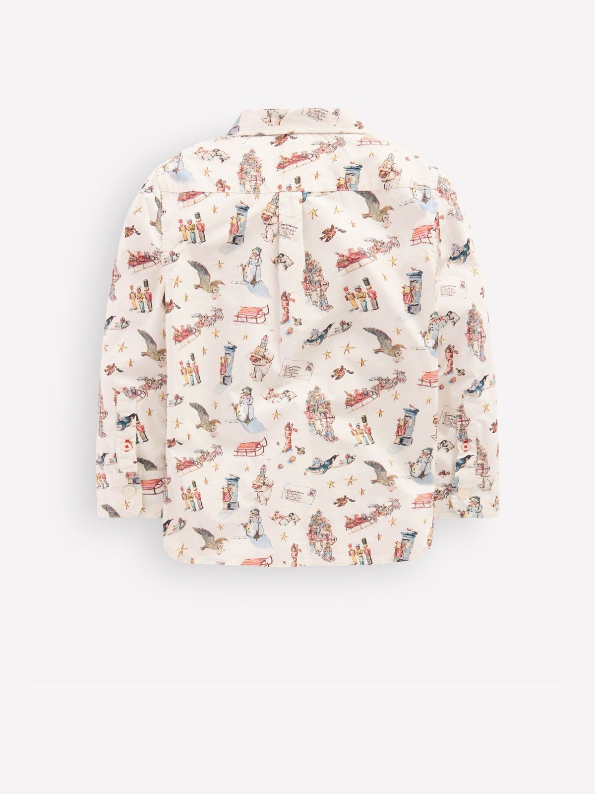 Boden Cream Christmas Print Cotton Shirt - image 2