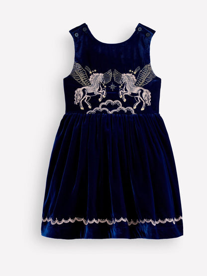 Boden Blue Cross Back Party Pinnie Dress - image 1