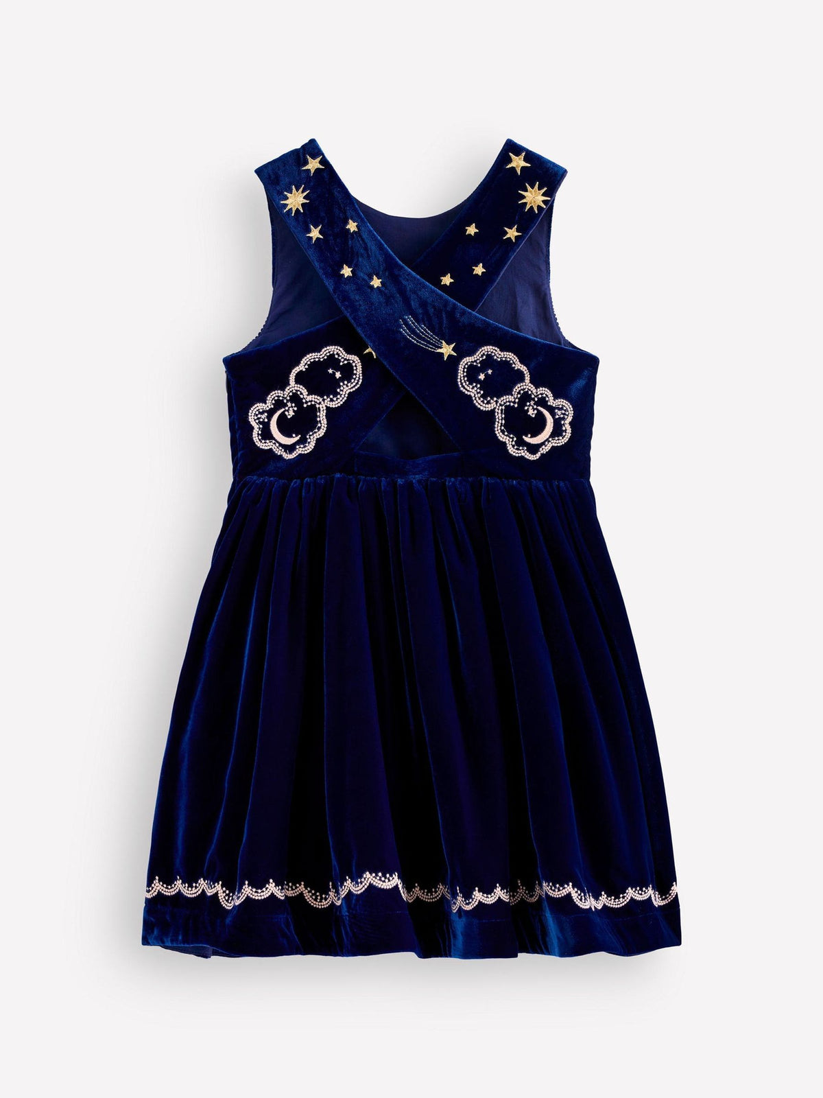 Boden Blue Cross Back Party Pinnie Dress - image 2