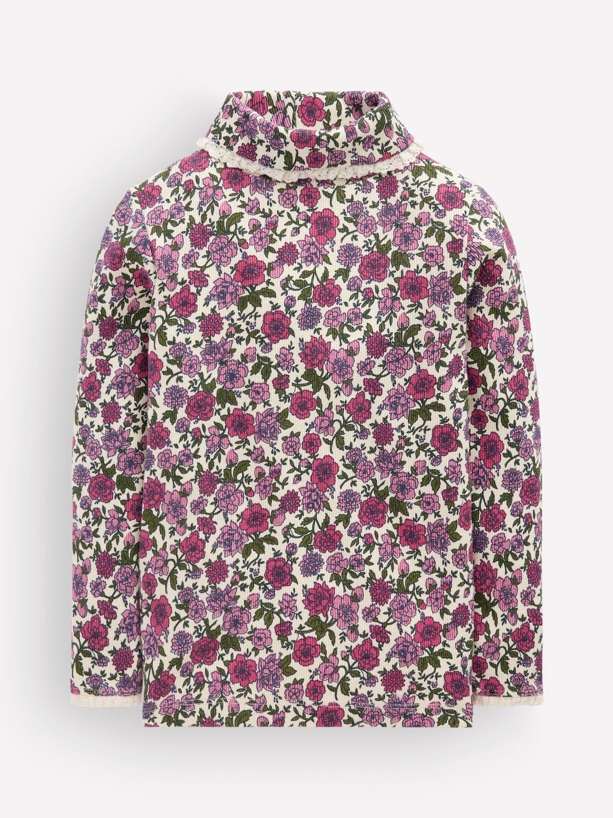 Boden Pink Lace Trim Roll Neck Top - image 1