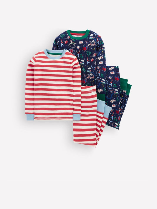 Boden Blue Snug Twin Pack Pyjamas - image 1